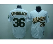 mlb oakland athletics #36 steinbach m&n white