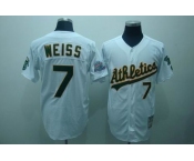 mlb oakland athletics #7 weiss m&n white