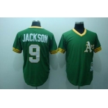 mlb oakland athletics #9 jackson m&n green