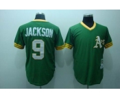 mlb oakland athletics #9 jackson m&n green