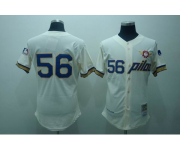 mlb seattle pilots #56 bouton cream