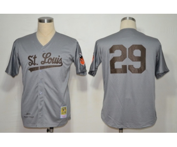 mlb jerseys st. louis browns #29 satchel paige grey m&n 1953