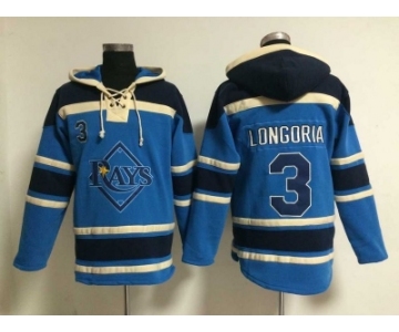 MLB Tampa Bay Rays #3 Longoria blue jerseys[pullover hooded sweatshirt]