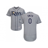 Men Tampa Bay Rays #0 Mallex Smith Grey Flexbase Authentic Collection Stitched MLB Jersey