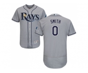 Men Tampa Bay Rays #0 Mallex Smith Grey Flexbase Authentic Collection Stitched MLB Jersey