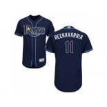 Men Tampa Bay Rays #11 Adeiny Hechavarria Dark Blue Flexbase Authentic Collection Stitched MLB Jersey