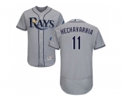 Men Tampa Bay Rays #11 Adeiny Hechavarria Grey Flexbase Authentic Collection Stitched MLB Jersey