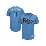 Men Tampa Bay Rays #11 Adeiny Hechavarria Light Blue Flexbase Authentic Collection Stitched MLB Jersey