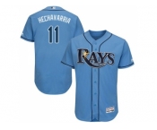 Men Tampa Bay Rays #11 Adeiny Hechavarria Light Blue Flexbase Authentic Collection Stitched MLB Jersey