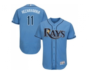 Men Tampa Bay Rays #11 Adeiny Hechavarria Light Blue Flexbase Authentic Collection Stitched MLB Jersey