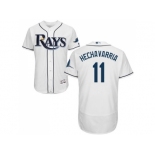 Men Tampa Bay Rays #11 Adeiny Hechavarria White Flexbase Authentic Collection Stitched MLB Jersey