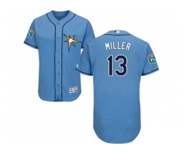 Men Tampa Bay Rays #13 Brad Miller Light Blue Flexbase Authentic Collection Stitched MLB Jersey