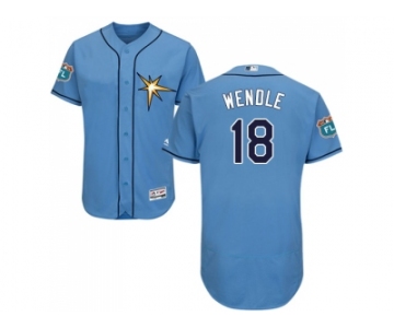 Men Tampa Bay Rays #18 Joey Wendle Light Blue Flexbase Authentic Collection Stitched MLB Jersey