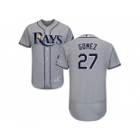 Men Tampa Bay Rays #27 Carlos Gomez Grey Flexbase Authentic Collection Stitched MLB Jersey