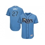 Men Tampa Bay Rays #27 Carlos Gomez Light Blue Flexbase Authentic Collection Stitched MLB Jersey