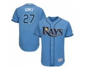 Men Tampa Bay Rays #27 Carlos Gomez Light Blue Flexbase Authentic Collection Stitched MLB Jersey