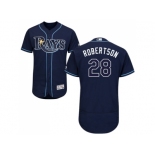 Men Tampa Bay Rays #28 Daniel Robertson Dark Blue Flexbase Authentic Collection Stitched MLB Jersey