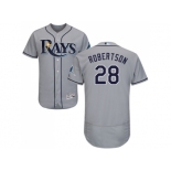 Men Tampa Bay Rays #28 Daniel Robertson Grey Flexbase Authentic Collection Stitched MLB Jersey