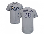 Men Tampa Bay Rays #28 Daniel Robertson Grey Flexbase Authentic Collection Stitched MLB Jersey