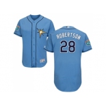 Men Tampa Bay Rays #28 Daniel Robertson Light Blue Flexbase Authentic Collection Stitched MLB Jersey