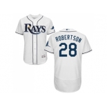 Men Tampa Bay Rays #28 Daniel Robertson White Flexbase Authentic Collection Stitched MLB Jersey