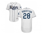 Men Tampa Bay Rays #28 Daniel Robertson White Flexbase Authentic Collection Stitched MLB Jersey