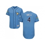 Men Tampa Bay Rays #4 Blake Snell Light Blue Flexbase Authentic Collection Stitched MLB Jersey