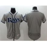 Men Tampa Bay Rays Blank Majestic Gray Flexbase Authentic Collection Jersey