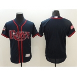 Men Tampa Bay Rays Blank Majestic Navy 2016 Independence Day Stars & Stripes Flex Base Team Jersey