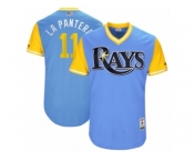 Men's 2017 Little League World Series Rays #11 Adeiny Hechavarria La Pantera Light Blue Jersey