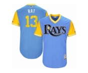 Men's 2017 Little League World Series Rays #13 Brad Miller Rat Light Blue Jersey