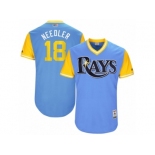 Men's 2017 Little League World Series Rays #18 Peter Bourjos Needler Light Blue Jersey