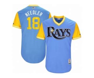 Men's 2017 Little League World Series Rays #18 Peter Bourjos Needler Light Blue Jersey