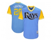 Men's 2017 Little League World Series Rays #20 Steven Souza Jr Souzbot Light Blue Jersey