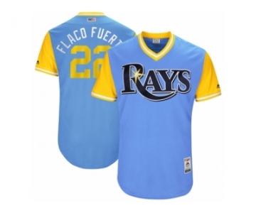 Men's 2017 Little League World Series Rays #22 Chris Archer Flaco Fuerte Light Blue Jersey