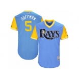 Men's 2017 Little League World Series Rays #5 Matt Duffy Duffman Light Blue Jersey