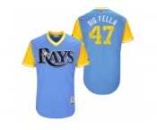 Men's 2017 Little League World Series Rays Chase Whitley #47 Big Fella Light Blue Jersey