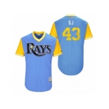 Men's 2017 Little League World Series Rays Dan Jennings #43 DJ Light Blue Jersey