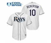 Men's Majestic Tampa Bay Rays #10 Corey Dickerson Authentic White Home Cool Base MLB Jersey