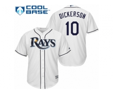 Men's Majestic Tampa Bay Rays #10 Corey Dickerson Authentic White Home Cool Base MLB Jersey