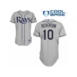 Men's Majestic Tampa Bay Rays #10 Corey Dickerson Replica Grey Road Cool Base MLB Jersey