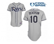 Men's Majestic Tampa Bay Rays #10 Corey Dickerson Replica Grey Road Cool Base MLB Jersey