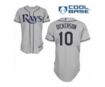 Men's Majestic Tampa Bay Rays #10 Corey Dickerson Replica Grey Road Cool Base MLB Jersey