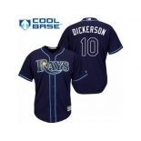 Men's Majestic Tampa Bay Rays #10 Corey Dickerson Replica Navy Blue Alternate Cool Base MLB Jersey