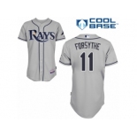 Men's Majestic Tampa Bay Rays #11 Logan Forsythe Authentic Grey Road Cool Base MLB Jersey