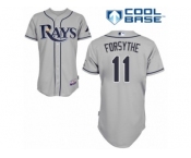 Men's Majestic Tampa Bay Rays #11 Logan Forsythe Authentic Grey Road Cool Base MLB Jersey