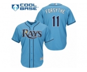 Men's Majestic Tampa Bay Rays #11 Logan Forsythe Authentic Light Blue Alternate 2 Cool Base MLB Jersey