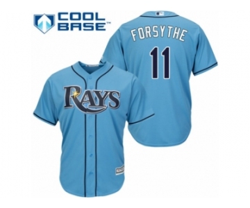 Men's Majestic Tampa Bay Rays #11 Logan Forsythe Authentic Light Blue Alternate 2 Cool Base MLB Jersey