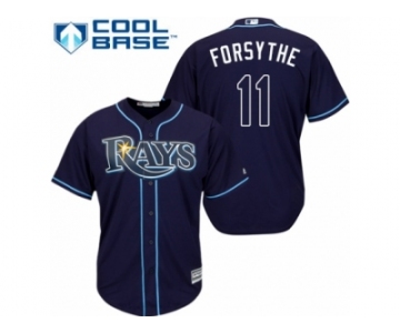 Men's Majestic Tampa Bay Rays #11 Logan Forsythe Authentic Navy Blue Alternate Cool Base MLB Jerseyy