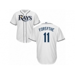 Men's Majestic Tampa Bay Rays #11 Logan Forsythe Authentic White Home Cool Base MLB Jerse